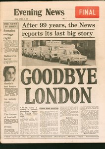 Ultima edizione del giornale Evening News, 1980 da Unbekannt
