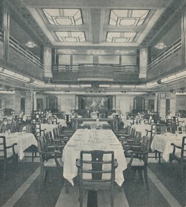 Salone da pranzo di prima classe nella Regina delle Bermuda, 1937