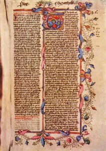Prima pagina del Vangelo di San Matteo, XV secolo