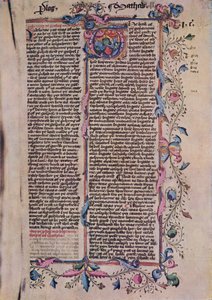 Prima pagina del Vangelo di San Matteo, 15° secolo, 1947 da Unbekannt