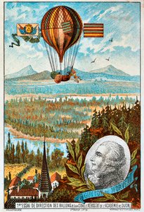 Primo tentativo di Guyton de Morveau di dirigere un pallone, Digione, Francia, 1784 1890s