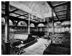 Sala fumatori di prima classe a bordo del piroscafo P&O SS India, 1901