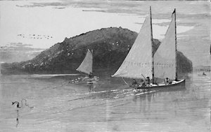 Pesca da una barca a vela, 1883 da Unbekannt