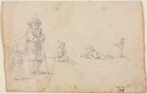 Cinque studi di figure, 1600 da Unbekannt