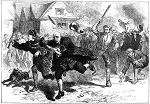Fuga di Thomas Hutchinson davanti ai rivoltosi, Boston, Massachusetts, 1765 c1880