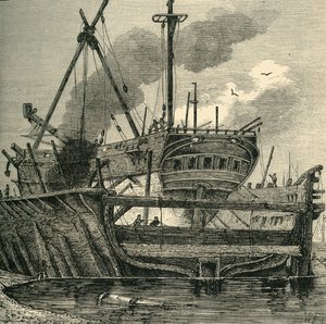 Bacino galleggiante, Deptford 1820, c1878 da Unbekannt
