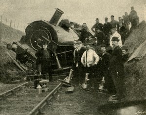 Inondazioni contro motrice ferroviaria - Un crollo vicino a St. Erth, 1901