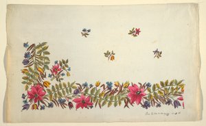 Disegno floreale per tessuto stampato da Unbekannt