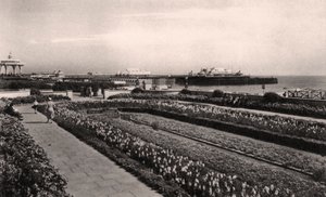 Giardini floreali e il West Pier, Brighton, Sussex, 1938 da Unbekannt