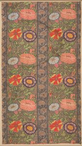 Seta a righe floreali su fondo dorato, 1600-1650 da Unbekannt