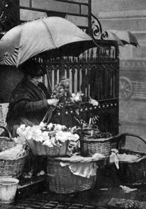 Venditore di fiori, Piccadilly Circus, Londra, 1926-1927 da Unbekannt