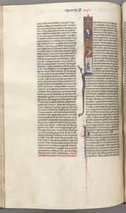 Fol. 174v, Esdra, iniziale istoriata I, Ciro che dirige la costruzione del Tempio, c. 1275-1300 da Unbekannt