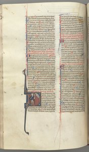 Fol. 222v, Salmo 52, iniziale istoriata D, un folle nudo tranne che per un mantello, che tiene una vescica..., c. 1 da Unbekannt