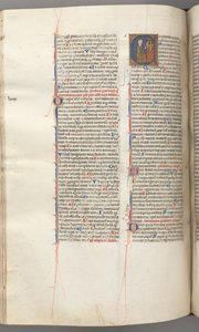 Fol. 227v, Salmo 80, iniziale istoriata E, Davide che colpisce un carillon di campane infernali da Unbekannt