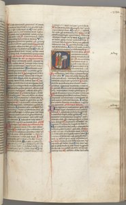 Fol. 230r, Salmo 97, iniziale istoriata C, due chierici che cantano a un leggio, c. 1275-1300 da Unbekannt