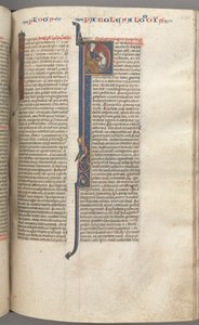 Fol. 238r, Proverbi, iniziale istoriata P, Salomone che istruisce Roboamo