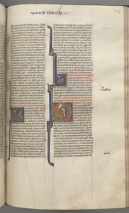 Fol. 317r, Baruch, iniziale istoriata H, Baruch seduto a una scrivania che scrive su un rotolo, c. 1275-1300 da Unbekannt