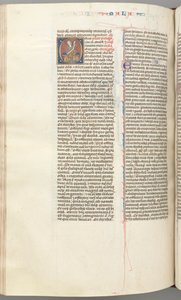 Fol. 368v, Malachia, iniziale istoriata O, Malachia seduto con una pergamena, c. 1275-1300 da Unbekannt