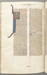 Fol. 453v, Colossesi, iniziale istoriata P, Paolo che parla al busto di Dio sopra da Unbekannt