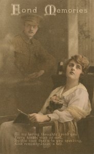 Dolci ricordi, cartolina romantica inviata da un soldato alla sua amata da Unbekannt