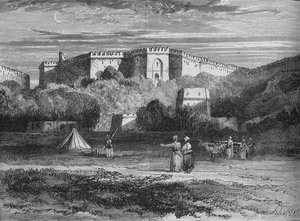 Forte Rhotas, vicino a Chillianwallah, c1880 da Unbekannt
