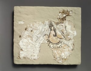 Frammento di pittura murale: donna con copertura per la bocca padam, ca. VII secolo d.C.