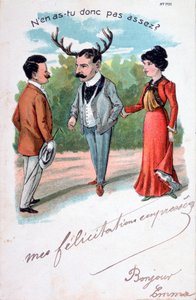 Cartolina caricatura francese sull