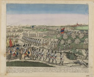 Truppe francesi e russe sulla collina di Zürichberg nella Prima Battaglia di Zurigo, c. 1810 da Unbekannt