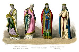 Costume francese: Capetingio, X-XI secolo, 1882 da Unbekannt
