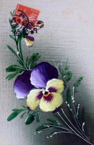 Cartolina floreale francese, c1900