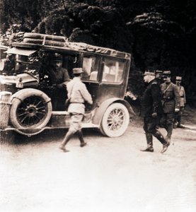 Ufficiali francesi e veicolo, c1914-c1918 da Unbekannt
