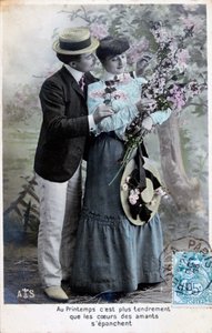 Cartolina romantica francese, c1900 da Unbekannt