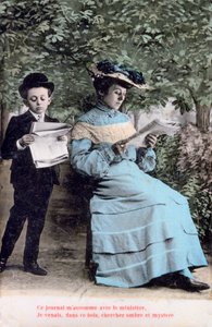 Cartolina romantica francese, c1900