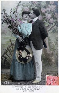 Cartolina romantica francese, c1900 da Unbekannt