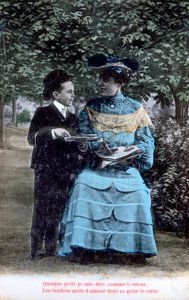 Cartolina romantica francese, c1900