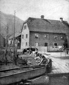 Soldati francesi che fanno il bucato, Prima Guerra Mondiale, 1915 da Unbekannt