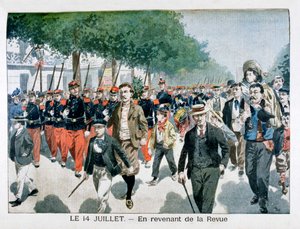 Soldati francesi che tornano dalla parata del 14 luglio, 1901 da Unbekannt