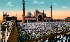 Preghiere del venerdì, Jama Masjid, Delhi, India, inizio XX secolo da Unbekannt
