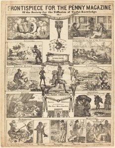 Frontespizio per il Penny Magazine della Society for the Diffusion of Knowledge: Vo, XIX secolo da Unbekannt