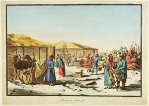 Mercato delle carni congelate, ca 1814 da Unbekannt