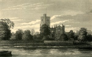Chiesa di Fulham, dal Tamigi, c1878 da Unbekannt