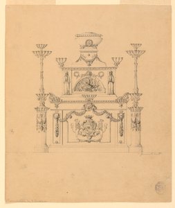 Mobili con braccioli e candelabri da Unbekannt