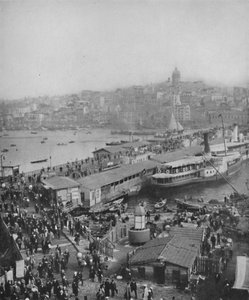 Ponte di Galata, che collega Galata e Pera, 1913 da Unbekannt