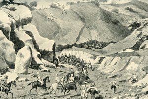 Il generale Roberts attaccato dai ghilzai nel passo di Shutargardan, 27 settembre 1879 da Unbekannt