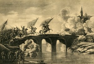 I generali Bonaparte e Augereau assaltano il ponte di Arcola, novembre 1796, 1921 da Unbekannt