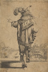 Gentiluomo Visto di Spalle che Indica un Paesaggio, dopo il 1629 da Unbekannt