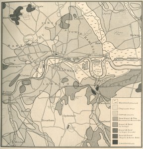Mappa geologica del sito di Londra, 1908 da Unbekannt