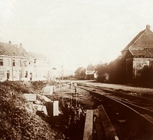 Cannoni tedeschi, Roeselare, Fiandre, Belgio, c1914-c1918