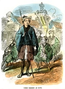 Ragazze vestite da ragazzi, processione del festival di Capodanno a Yokohama, Giappone, 1872 da Unbekannt