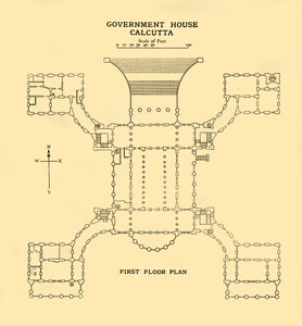Government House Calcutta - Pianta del primo piano, 1925 da Unbekannt